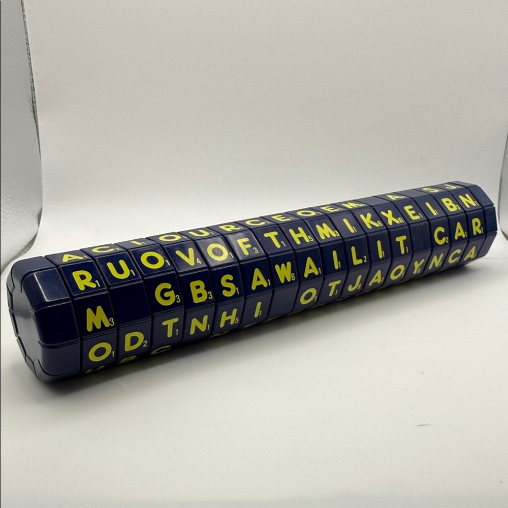 Vintage Satanix Word Puzzle Cylinder game scrabble word building.